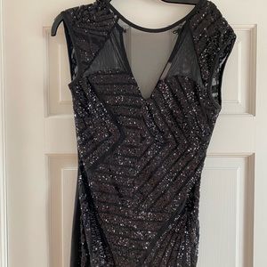 Black sequined mini dress